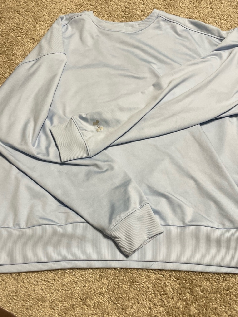 Under Armour Pale Blue Ribbed Crewneck Top